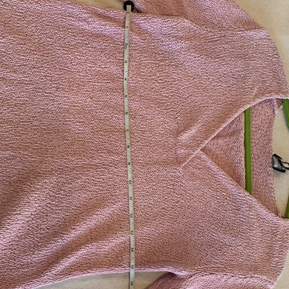 Eileen Fisher Light Pink V-Neck Knit Top - Picture 4 of 4